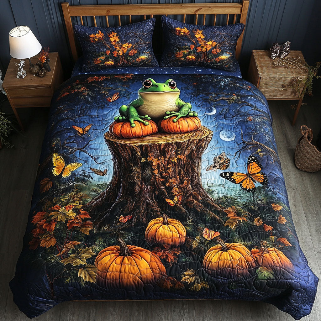 Frog Harmony 3-Piece Quilted Bedding Set NCU0NT6953