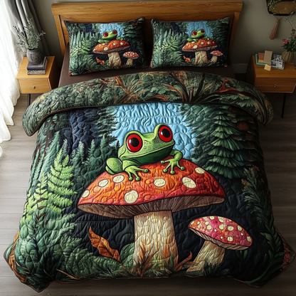 Frog Jump 3-Piece Quilted Bedding Set NCU0DK7515