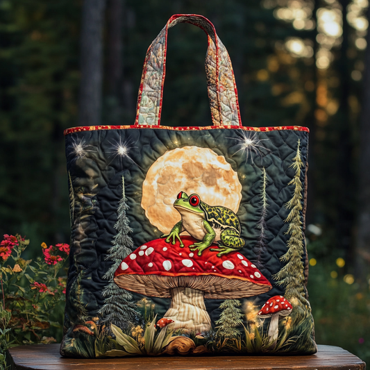 Frog Moonlight Quilted Tote Bag NCU0DK9320