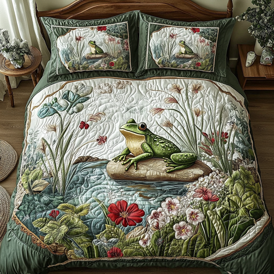 Frog Pond 3-Piece Quilted Bedding Set NCU0DK7513