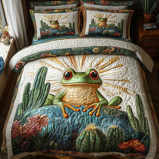 Frog Sand 3-Piece Quilted Bedding Set NCU0DV5562