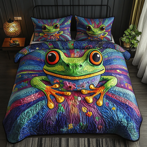 Frog Whisperer 3-Piece Quilted Bedding Set NCU0DV3245