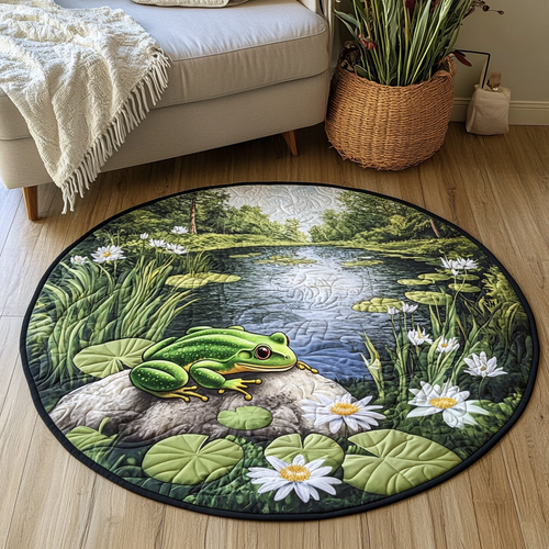 Froggy Spot Quilted Round Mat NCU0VH5254