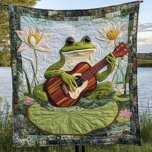 Frogs Jammin Quilted Blanket NCU0PT7163