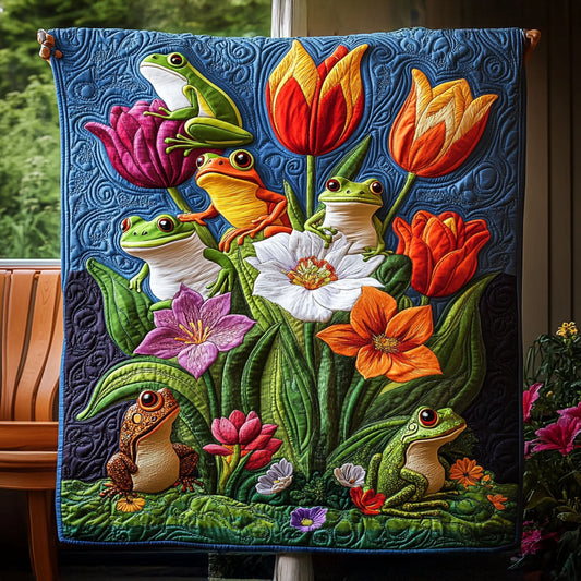Frogs of the Fairy Glen Quilted Blanket NCU0PT4663