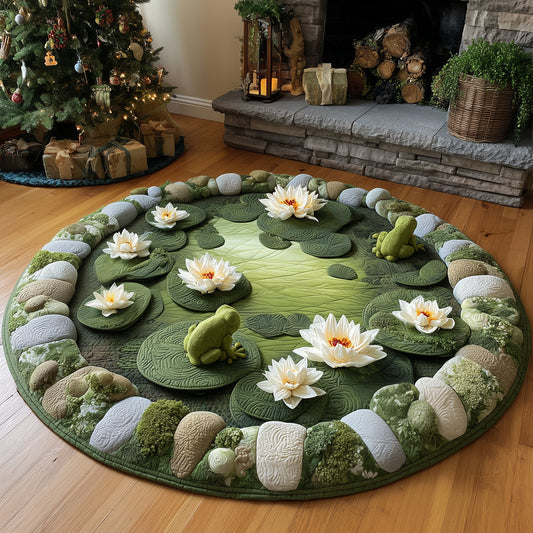 Frogs of the Lily Vale Quilted Round Mat NCU0TH3874