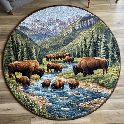 Frontier Herd Quilted Round Mat NCU0VH4510