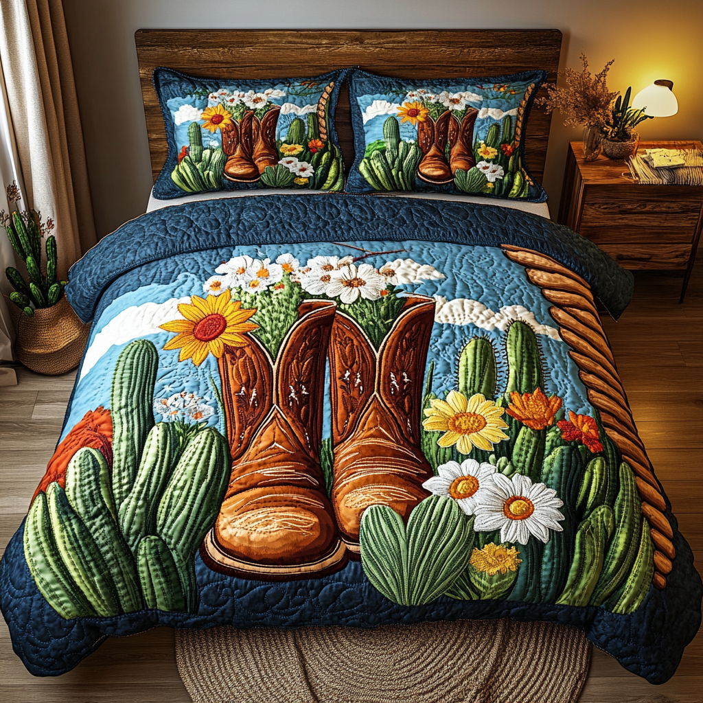 Frontier Spirit 3-Piece Quilted Bedding Set NCU0VL1459