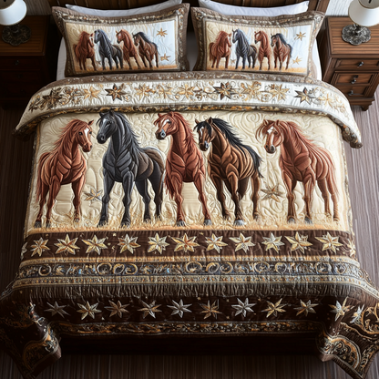 Frontier Steeds 3-Piece Quilted Bedding Set NCU0VH2275