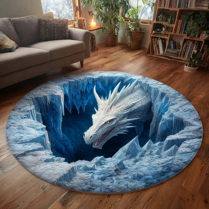 Frost Cavern Dragon Round Carpet NCU0HH1915