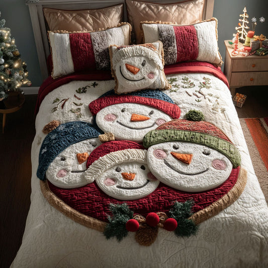 Frost Circle 3-Piece Quilted Bedding Set NCU0PT10512