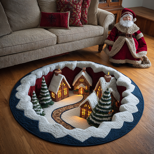 Frost Circle Quilted Round Mat NCU0DK11147