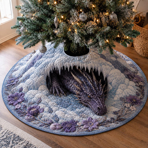 Frost Dragon Cave Christmas Quilted Tree Skirt NCU0DV10019