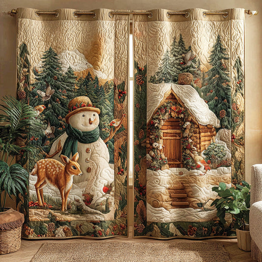 Frost Garden Snowman Quilted Curtains NCU0TD1608