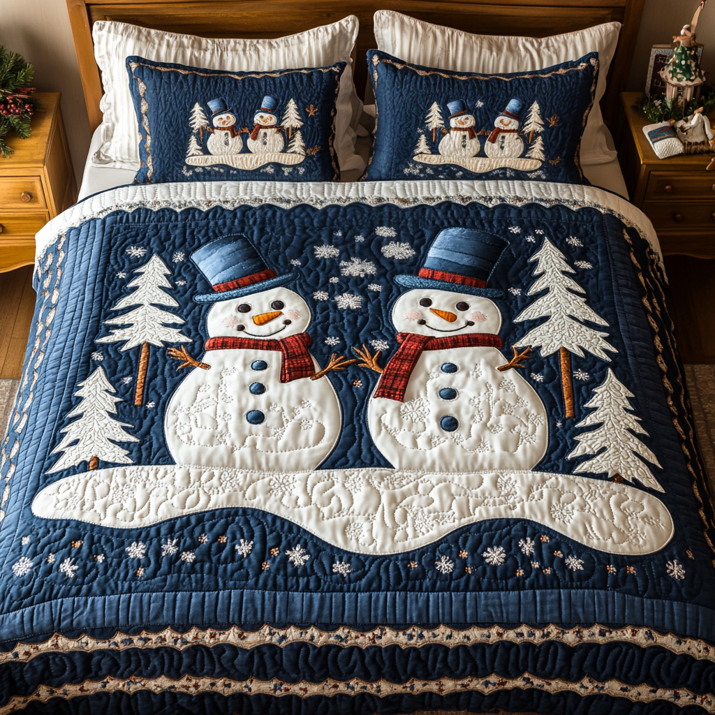 Frost Glow 3-Piece Quilted Bedding Set NCU0VH1005