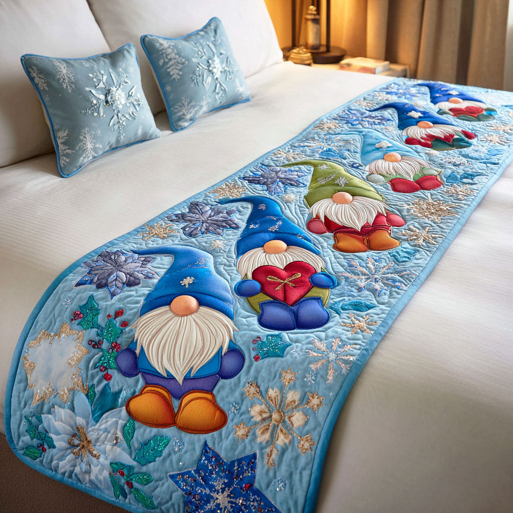 Frost Gnome Glow Quilted Bed Runner NCU0TD795