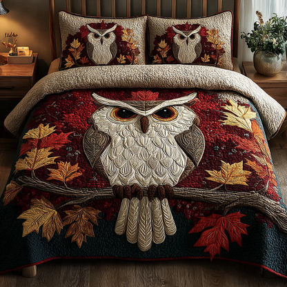 Frost Owl 3-Piece Quilted Bedding Set NCU0DK10484