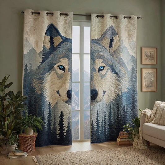 Frost Wolf Peak Quilted Curtains NCU0HH1591