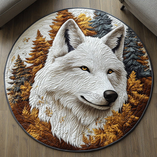 Frost Wolf Quilted Round Mat NCU0DV6521