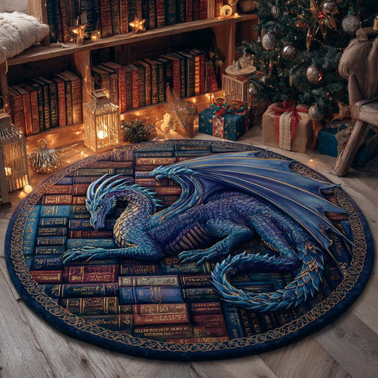 Frostborn Sapphire Dragon Round Carpet NCU0XD2191