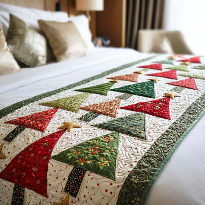 Frosted Tree Quilted Bed Runner NCU0TD569