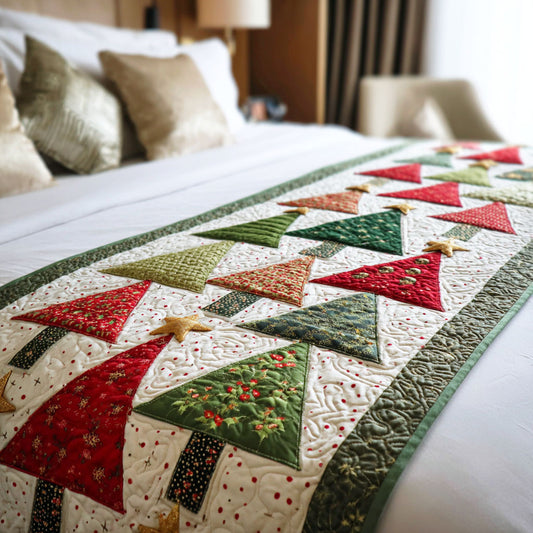 Frosted Tree Quilted Bed Runner NCU0TD569