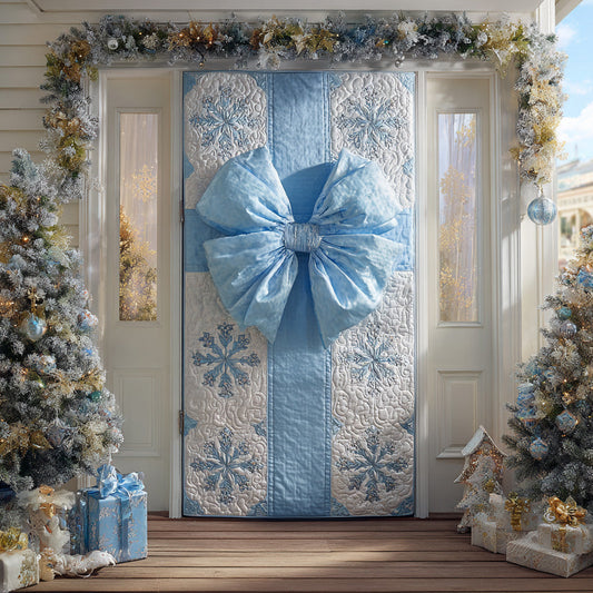 Frosted Bow Lace Quilted Door Cover NCU0TD1637