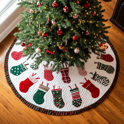 Frosted Delight Christmas Quilted Tree Skirt NCU0VL772