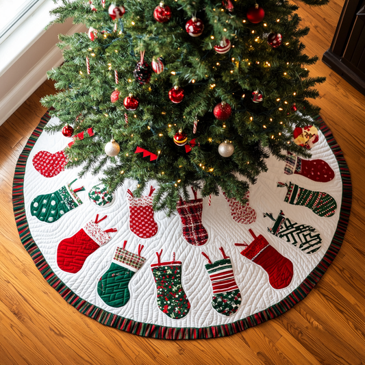Frosted Delight Christmas Quilted Tree Skirt NCU0VL772