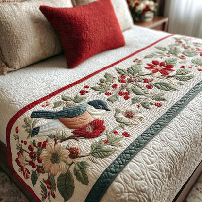 Frosted Feathers Quilted Bed Runner NCU0PT9091