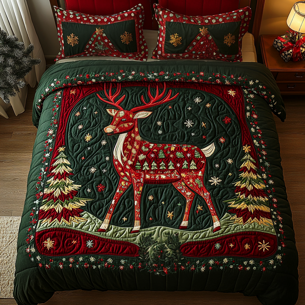 Frosted Forest 3-Piece Quilted Bedding Set NCU0VH769