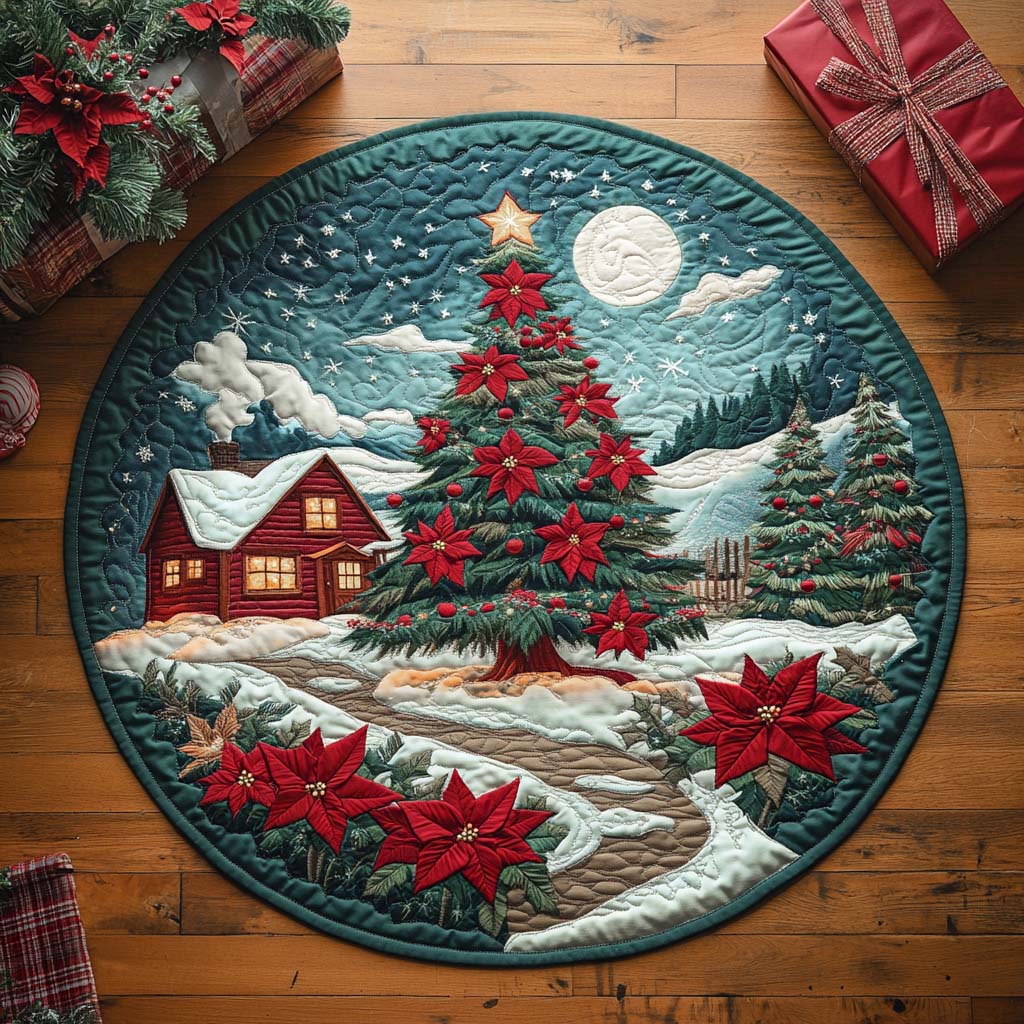 Frosted Forest Escape Quilted Round Mat NCU0XD184