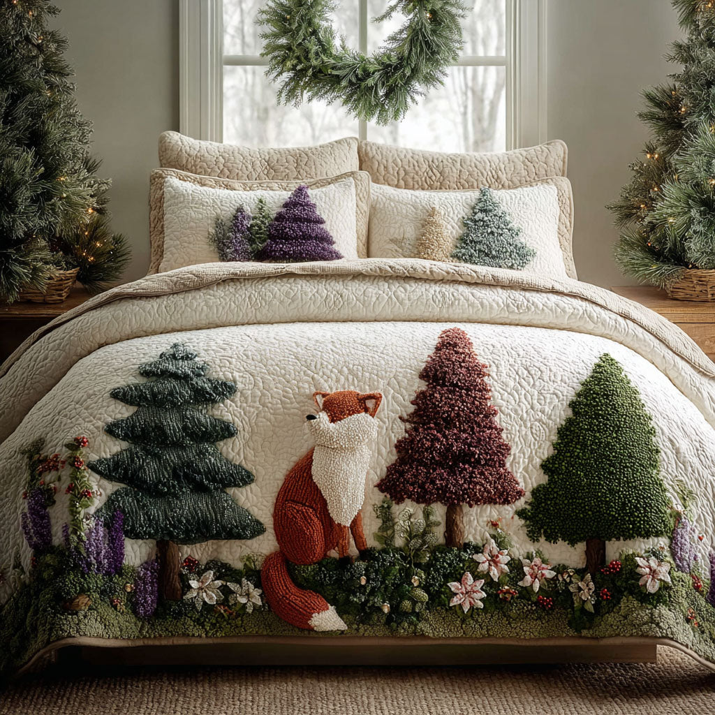 Frosted Forest Lodge 3-Piece Quilted Bedding Set NCU0PT10680