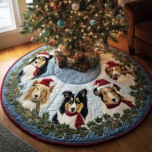 Frosted Friend Christmas Quilted Tree Skirt NCU0DV8385