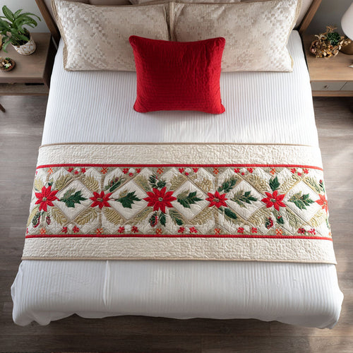 Frosted Holly Quilted Bed Runner NCU0PT8984