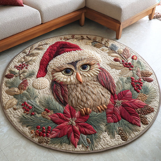 Frosted Owl Quilted Round Mat NCU0TD397