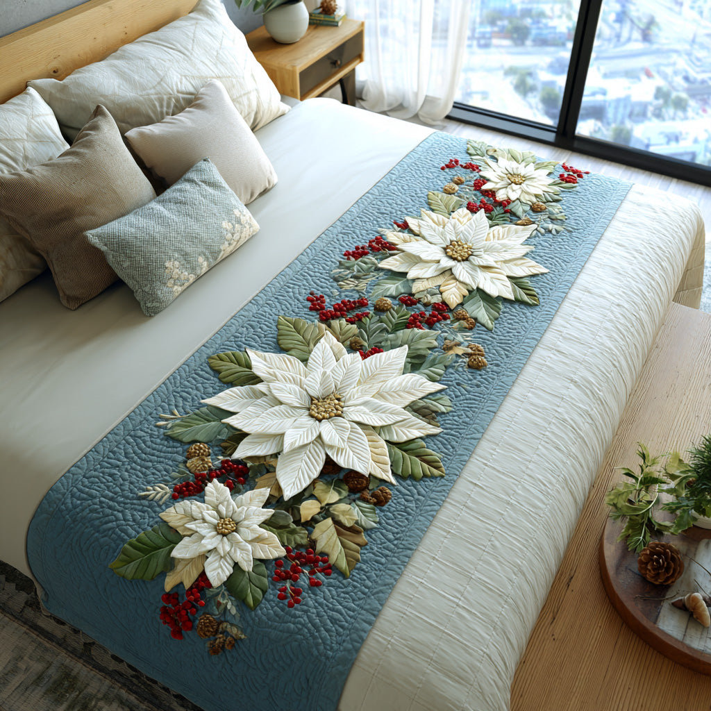 Frosted Petals Quilted Bed Runner NCU0DV7603