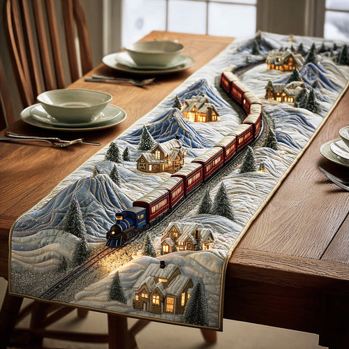 Frosted Pine Trail Quilted Table Runner NCU0TD1708
