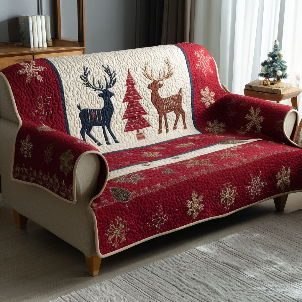 Frosted Pines Delight Quilted Sofa Cover NCU0PT9984