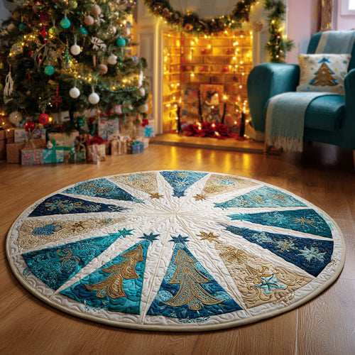 Frosted Pines Quilted Round Mat NCU0TV412
