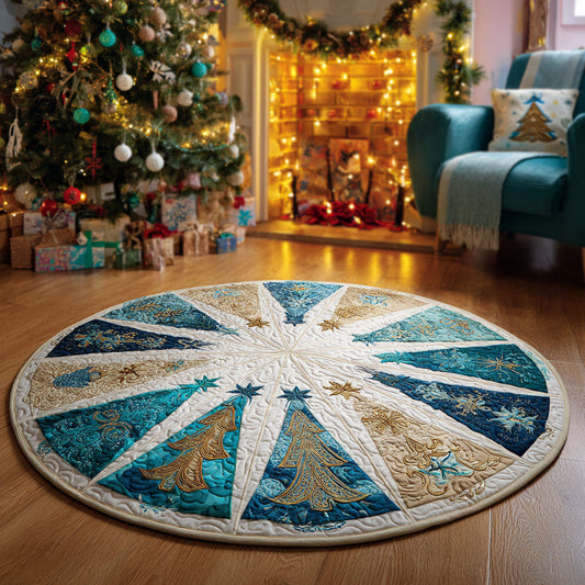 Frosted Pines Quilted Round Mat NCU0TV412