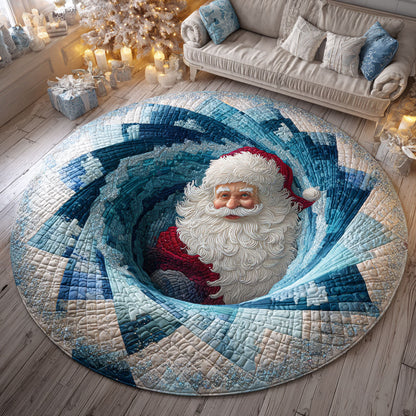 Frosted Santa Quilted Round Mat NCU0TD501