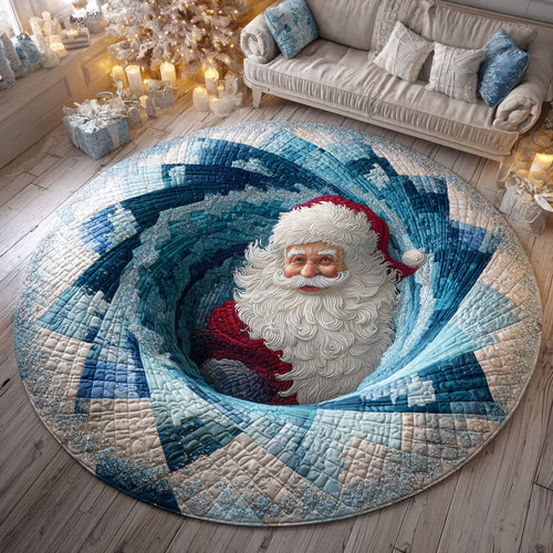 Frosted Santa Quilted Round Mat NCU0TD501