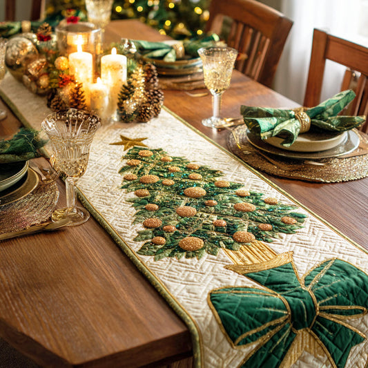 Frosted Tree Quilted Table Runner NCU0TD555