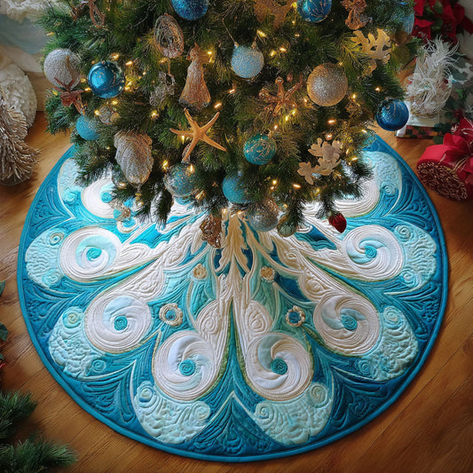 Frosted Waves Christmas Quilted Tree Skirt NCU0PT10072