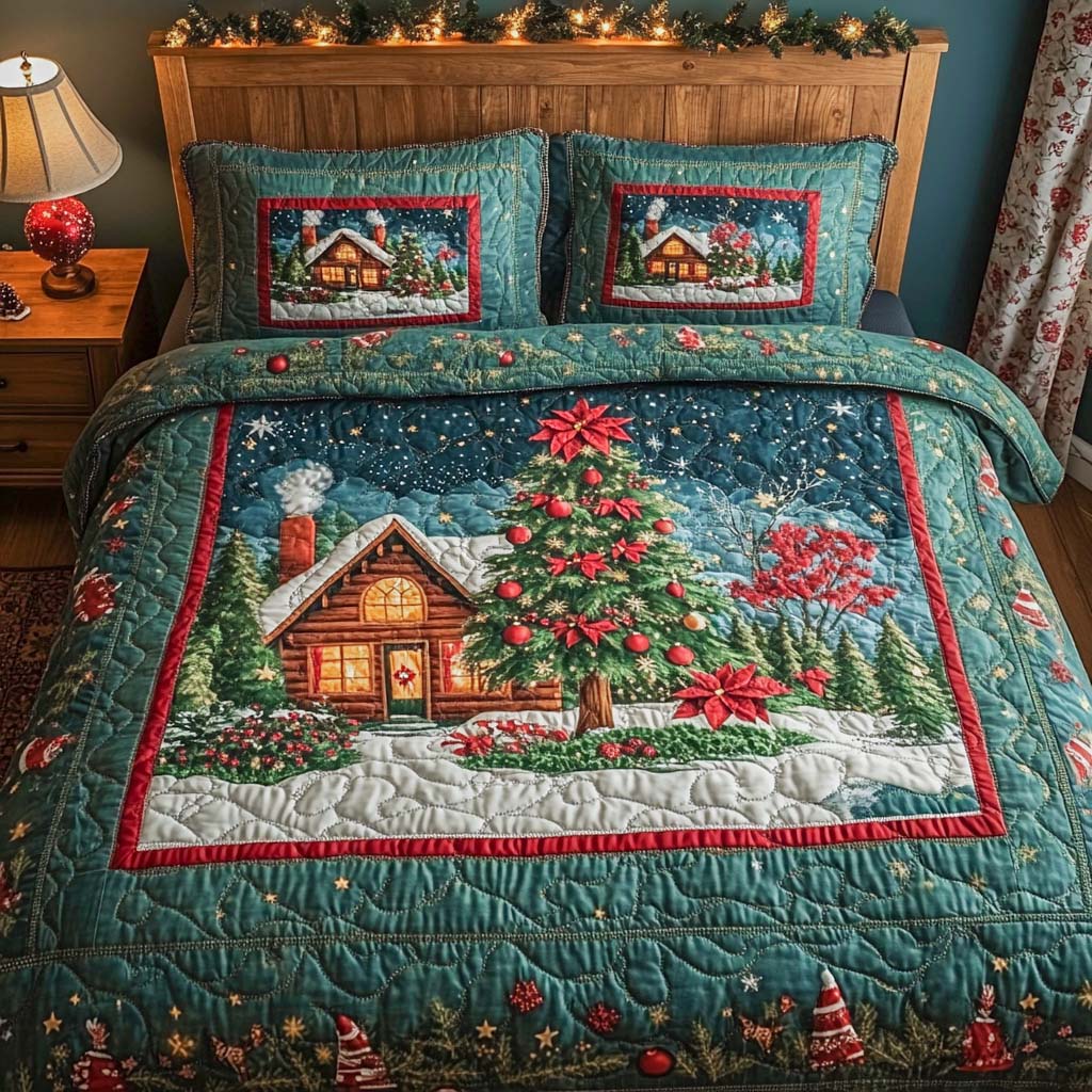 Frosted Window Glow 3-Piece Quilted Bedding Set NCU0XD159