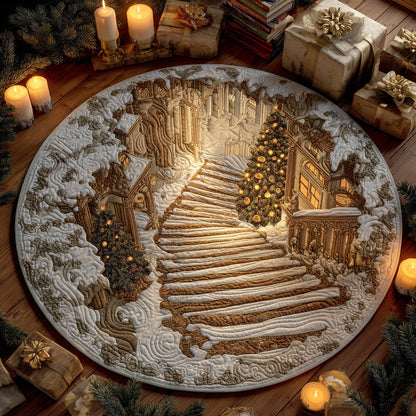Frostfall Stairway Quilted Round Mat NCU0DV8604