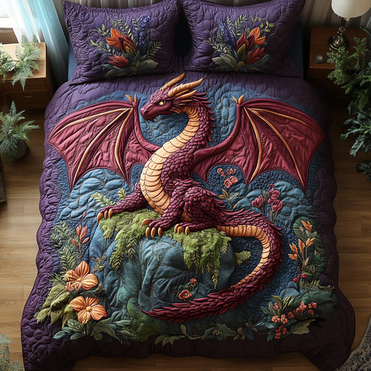 Frostfang 3-Piece Quilted Bedding Set NCU0DV3657