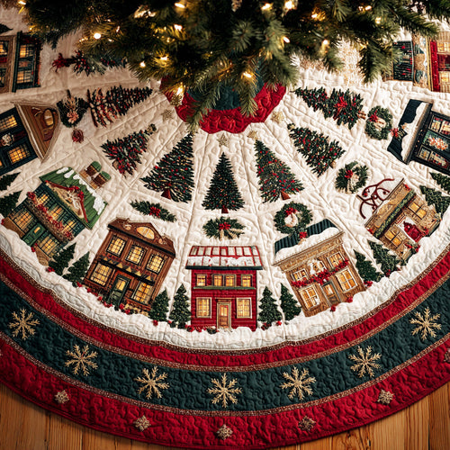 Frostlight Forest Path Christmas Quilted Tree Skirt NCU0TD1742