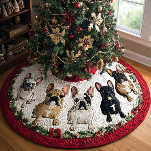 French Bulldog Quilted Christmas Tree Skirt NCU0VT274